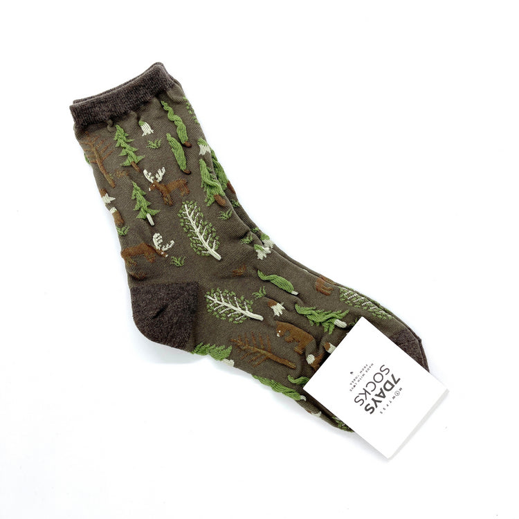 Forest themed socks