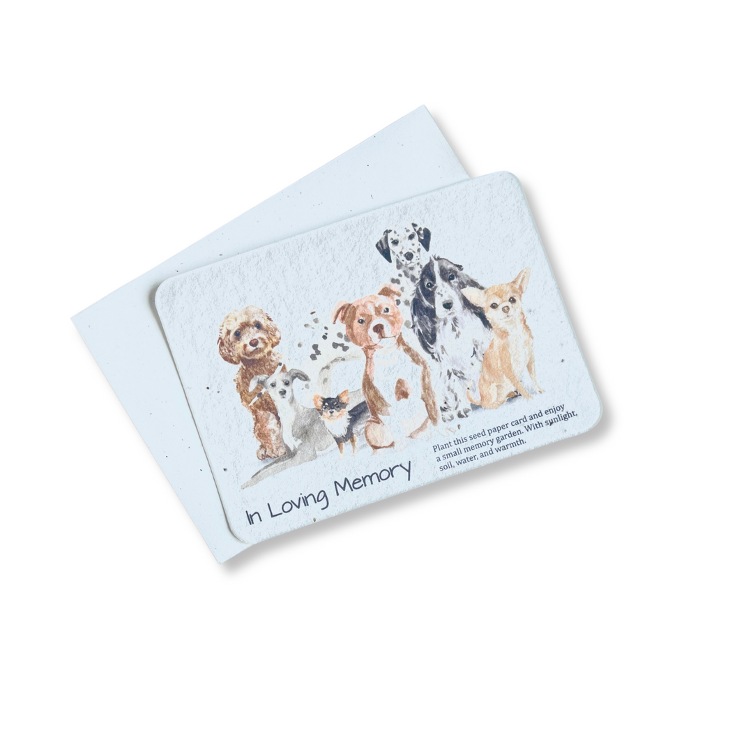 Dog Memorial Seed Card with envelope 